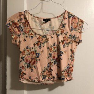 Pink Floral Crop Top